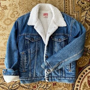 Levi's Blue Denim Sherpa Jacket